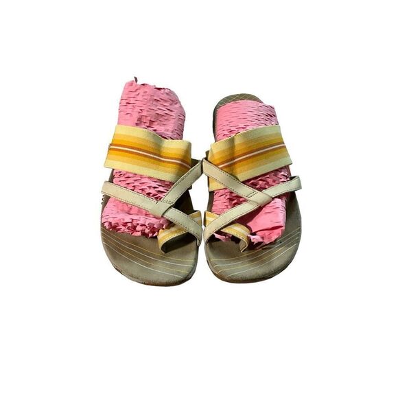 Merrell Yellow and Cream Slip On Sandal with Flip Flop Toe - Picture 10 of 11